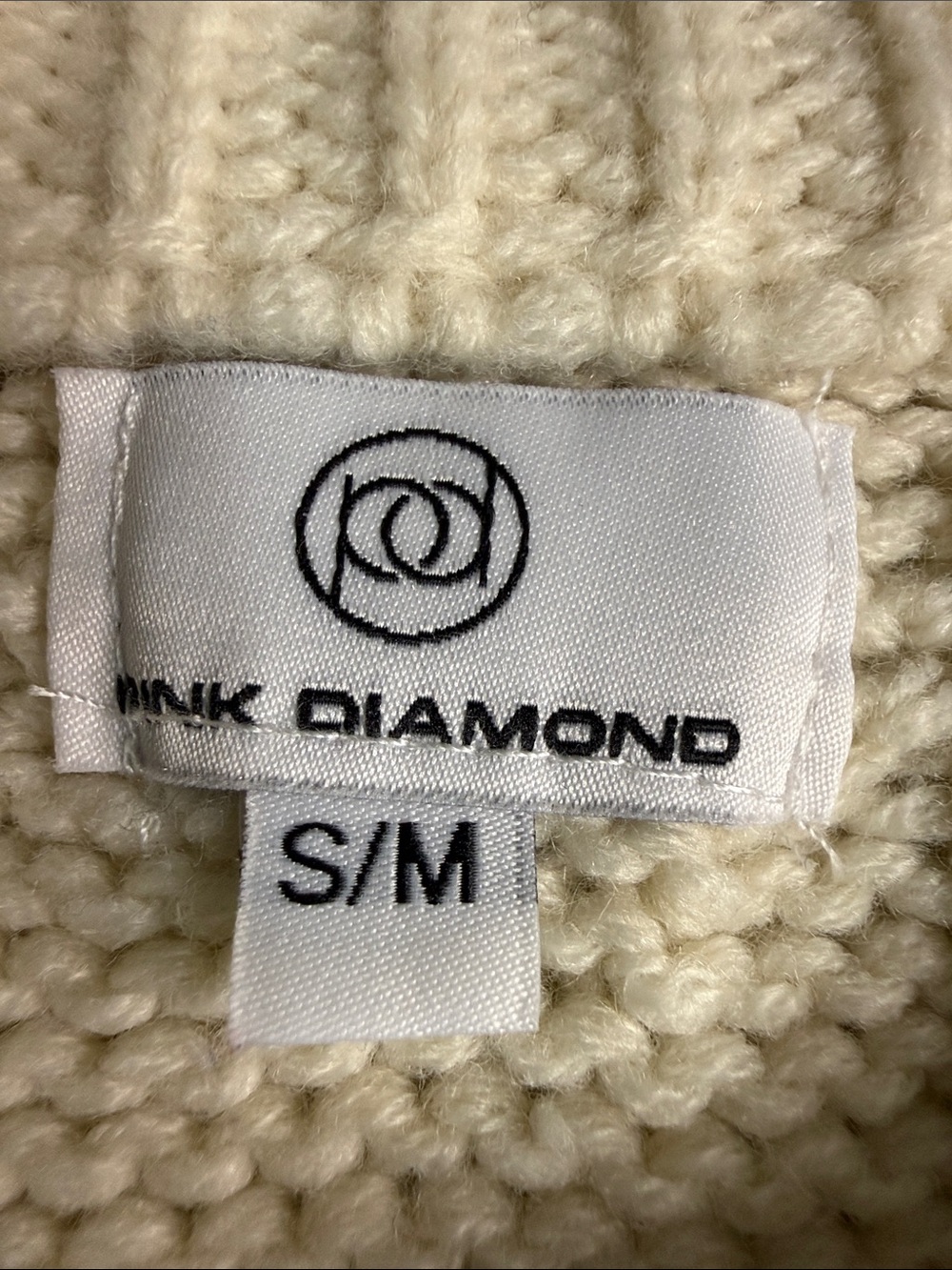 Pink Diamond Textured Chunky Knit Crewneck Sweater - Ivory/Cream - Picture 11 of 15